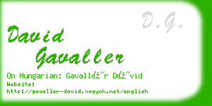 david gavaller business card